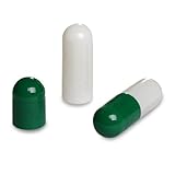 CapsulCN. Empty Gel Caps Empty Gelatin Capsules, 1000 pcs, Size 00, Green and white , Separated