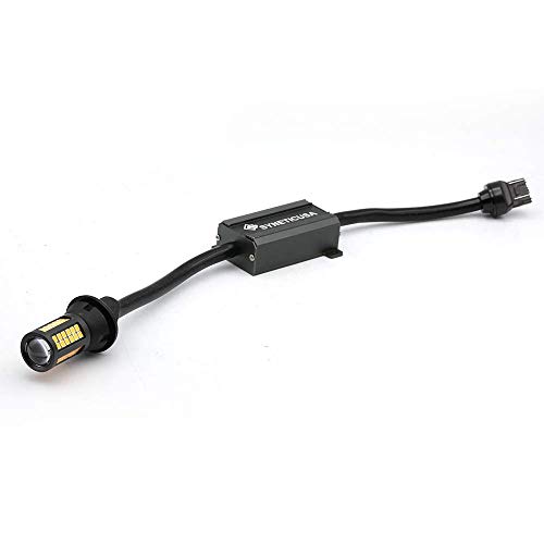 Syneticusa 7443 Error Free Canbus Ready Yellow/Amber LED Front/Rear Turn Signal Light Bulbs DRL Parking Lamp No Hyper Flash All in One With Built-In Resistors