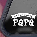 Worlds Best Papa White Decal Sticker Wall Laptop Die-cut White Decal Sticker