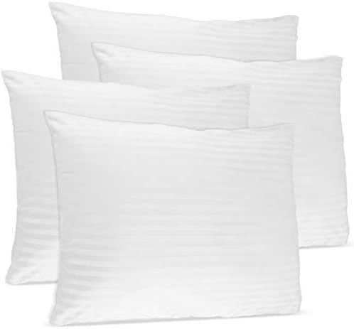 PERLLI 4 Pack Pillow Protectors Standard Size 20x26 Inches, 1 Recommended 100% Cotton Pillow Covers with Zipper, Allergy Control, Bed Bug & Dust Mite Proof Pillowcase, Hypoallergenic Extra Soft Cases