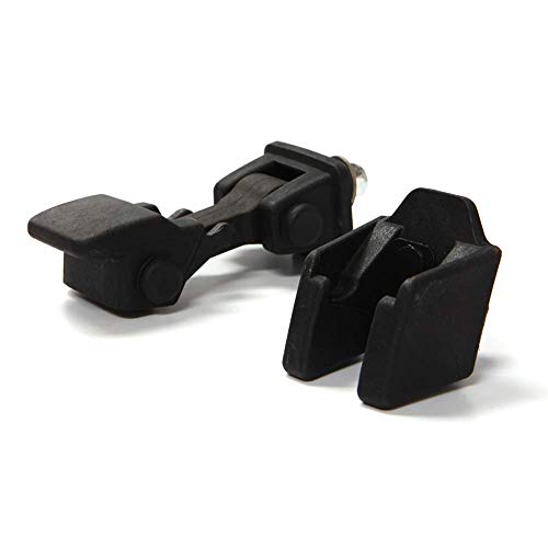 Black Hood Catch for 1997, 1998, 1999, 2000, 2001, 2002, 2003, 2004, 2005, 2006 Jeep Wrangler TJ - Hold-Down Hook Latch Pair G013JP Replaces#55176636AD, 68038118AA, 42422