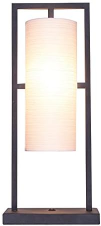 IJ INJUICY Table Light Japanese Style Desk Accent Lamp Cloth Lampshade for Hotel Big House Living Room Bedroom Bedside