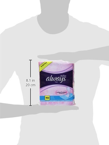 Always  Thin Liners Wrapped Unscented 162 Count (Pack of 2)
