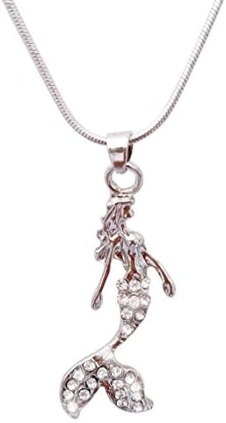 Fairytale Mermaid Pendant Necklace by Malibu Sundry (Clear)