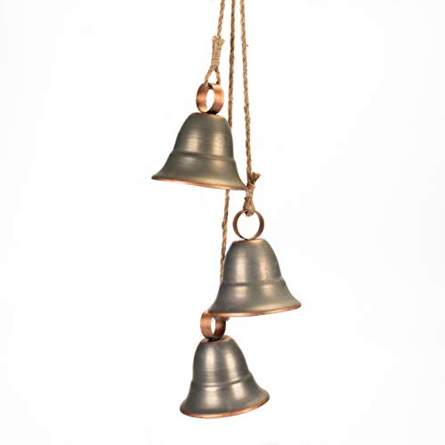 Melrose 3 Gray Decorative Hanging Bells on Rope Ornament - Thumbnail 5