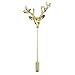 Men's Deer Reindeer Buck Head Lapel Stick Pin For Formal Wear (Gold)