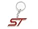 iJDMTOY Chrome Polished Alloy Metal RED ST Key Chain Ring Keychain for Ford Focus Fiesta, etc