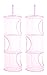 TIRSU Mesh Hanging Storage Organizer toy storage space saver bags 3 Compartments for kid room pink 2pieces lz0001-pink