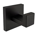 TURS SUS 304 Stainless Steel Bath Coat Hook Single Towel/Robe Clothes Hook for Bath Kitchen Garage Heavy Duty Contemporary Hotel Style Wall Mounted, Black