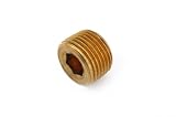 Anderson Metals 06115 Brass Pipe Fitting, Countersunk Plug Hex Drive, 3/4" NPT Male