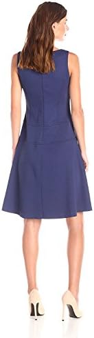 spyman Fashion Women's Sleeveless Fit and Flare Dress, Navy, 12