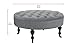 Divano Roma Furniture - Round Tufted Microfiber Coffee Table with Casters, Ottoman with Wheels (Grey)