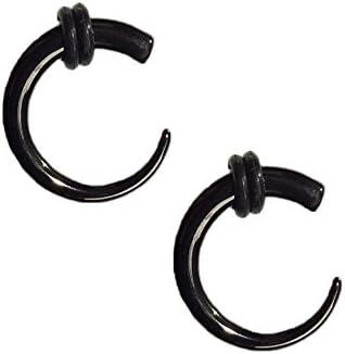 Black Curve Stainless Steel Ear Plugs Expander Stretcher Tapers (5mm)