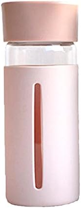 Deify Master Anti-Slip Silicone Sleeve with Eco-Friendly Borosilicate Glass Bottle, Reusable Water Bottle Made by Food Grade PP Materials and Silicone on Sell (430ml-pink)