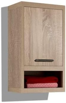 Regalwelt GmbH Neomi Wall-Mounted Cupboard with Door on Left-Hand Side Oak saw grey