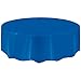 Royal Blue Solid Round Plastic Table Cover (84