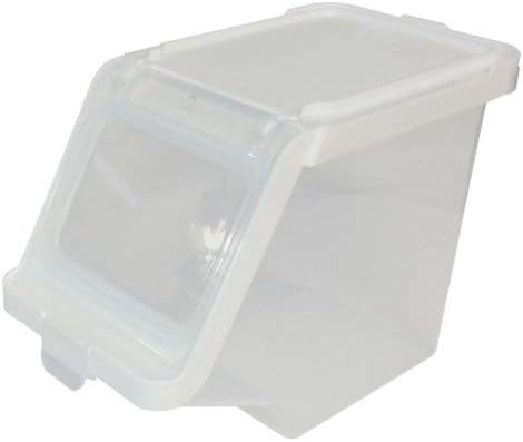 Buddeez Clear Base & White Lid Stackable Treat Bin 5.5 in. L x 10 in. W x 7.5 in. H