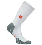 Vitalsox Tennis, Gym Sports Italian Classic Odor Resistant Silver Drystat Compression Crew Socks, White, Medium VT0810T