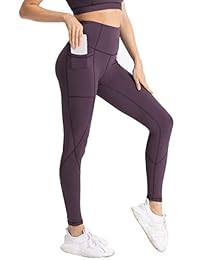 Pantalones de yoga para dama de la rosa costera 7 8 de cintura alta para entrenamiento, pantalones de gimnasia para control deportivo, medias de espalda, bolsillo interior