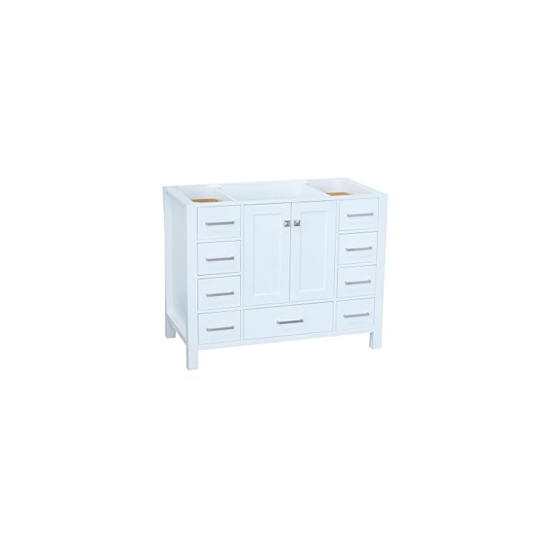 ARIEL 42" inch White Bathroom Vanity Base with Single Sink
