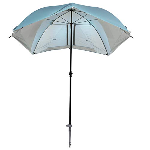 HOMECALL Strandschirm mit Fenster und Windschutz - UV-beständiges Polyester - Blau – Bild 6