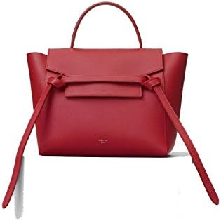 celine nano belt bag in grained calfskin (red)