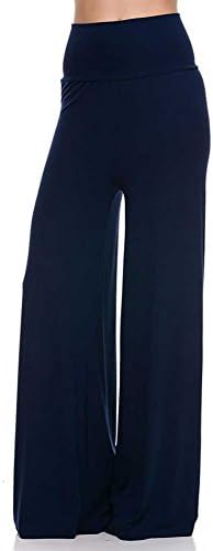 Superline Wide Leg High Fold Over Waist Palazzo Pants