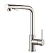 LORDEAR Modern Style Stainless Steel 2 Water Function Setting Single Handle Pull Out with Sprayer Wet Bar Brushed Nickel Kitchen Faucet, Pull Down Kitchen Sink Faucet