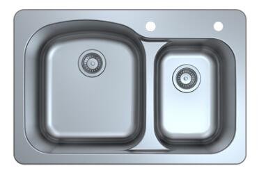 33 Drop In Top Mount Stainless Steel Two Holes Press Kitchen Sink 33 X 22 X 9 Double Bowl 70 30 18 Gauge 33 Drop In Top Mount Stainless Steel Two Holes Press Kitchen Sink 33 X 22 X 9 Double Bowl 70 30 18 Gauge