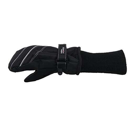 SnowStoppers Kid's Waterproof Ski & Snowboard Winter Mittens (Medium, Black)