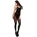 Vovotrade Women Leopard Hanging Neck Bodystockings Perspective Underwear Lingerie (Black)