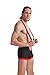 ONEFIT Men's Crazy Sexy Lingerie Bodysuit Boxer Suspenders Singlet Black Medium
