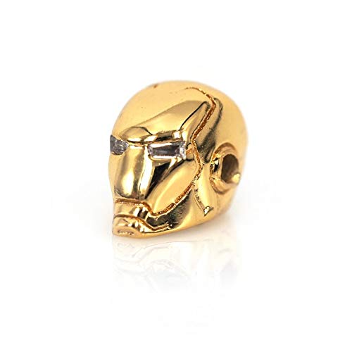iron man helmet charm Pendant: 2.50 Ct Pave Diamond Superhero – Loose Moissanite plated metal and features a multicolored design that includes both red and gold elements Movie Character Charm Metal Silver