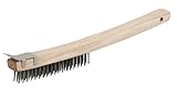 TEKTON 7072 Long Handle Wire Brush with Scraper
