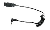 VXi 201629 QD 1095G 2.5mm Plug Lower Cord for Connecting VXi G-QD and Jabra Headsets To Compatible Phones