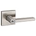 Kwikset 156HFL SQT 15 SMT CP Halifax Satin Nickel Entry Lever Featuring SmartKey