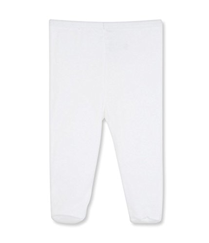 Monvecle Unisex Baby 2 Pack 100% Cotton Footie Long Pants White 6-9M