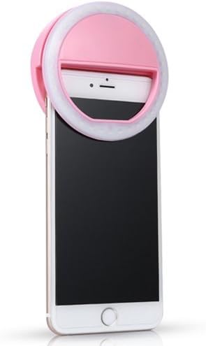 SOLCO Clip on Selfie Ring Light [Rechargeable Battery] with 36 LED For Smart Phone Camera Round Shape, White