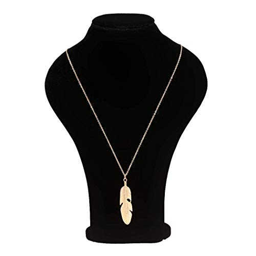Gonikm Women Jewelry Feather Pendant Chain Necklace Long Sweater Chain Statemen Jewelry Sets