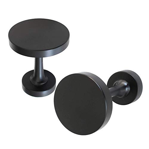 Chictie 2 Pack Round Medallion Holdbacks Drapery Metal Wall Hooks Curtain Rod Hanger Nordic Simple Style Home Bedroom Decor (Black)