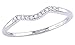 THE JEWEL ZONE Round CutWhite Natural Diamond Accent Curved Wedding Band Ring 14k Gold Over Sterling Silver Stackable Band Rings, Gift For Her (0.06 Cttw)