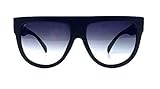 Flat Top Square Aviator Gradient Frame Sunglasses Shadow Ombre . (Black)