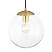 Light Society Zeno Globe Pendant, Clear Glass with Brass Finish, Contemporary Mid Century Modern Style Lighting Fixture (LS-C175-BRS-CLR)