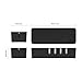 QICENT Cable Management Box Organizer USB Hub - Black