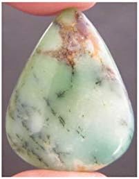 Surbhi Crafts Chrysoprase Cabochon, Natural Green Chrysoprase Gemstone 30Ct Pear Shape 29x22x6mm K-9407