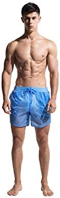 Shangrui Solid Color Quick Dry Long Trunks Boxer Mens Swim Trunks Swim Shorts