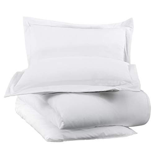 INGALIK Bedding 3 Piece Duvet Cover Set Full Size with Zipper Closure Ultra Soft Breathable 100% Washed Microfiber Hotel Luxury Solid Color Collection 3pc (1 Duvet Cover + 2 Pillow Shams) White