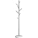 Jolitac Metal Coat Rack Stand Satin Steel Finish Stable Marble Base, High-Grade with Hooks Metal Tree Hat & Coat Hanger Floor Free Standing Wall Bedroom Easy Assembly (Satin Steel)