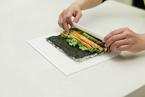PAT & DORIS Non-Stick Plastic Sushi Mat/Makisu 10.5" x 9.8" (White), プロ仕樣巻きす ポリプロピレン(白) - Thumbnail 5