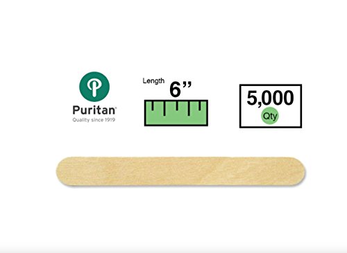 Puritan 704-BRIGHTWOOD Standard Economy Grade Tongue Depressor, Non-Sterile, 6 x 11/16" (Case of 5000)